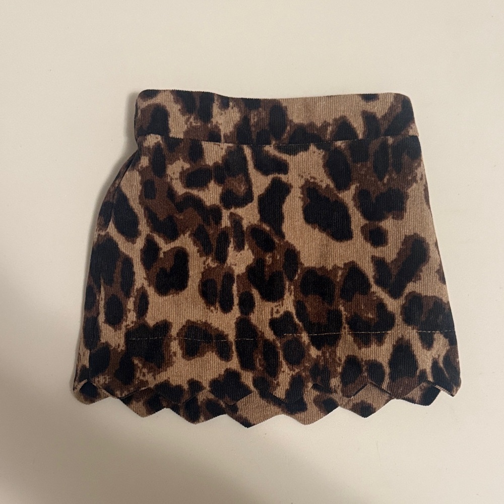 Baileys Blossoms Leopard Print Mini Skirt